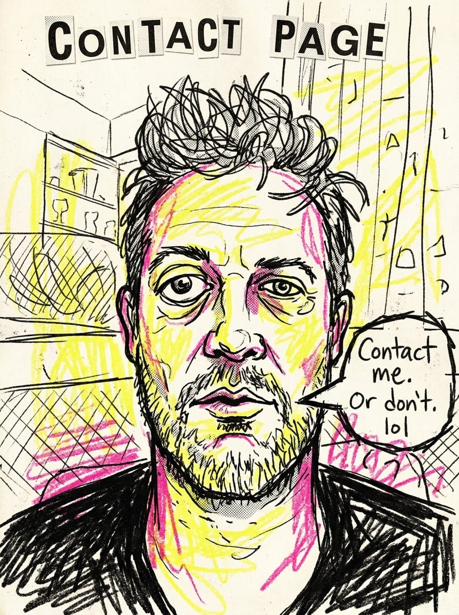 Portrait in the signature scrawled Trailer Trash zine style