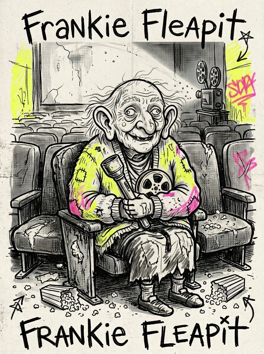 Frankie Fleapit, the Trailer Trash deep cuts writer, in the signature scrawled zine style
